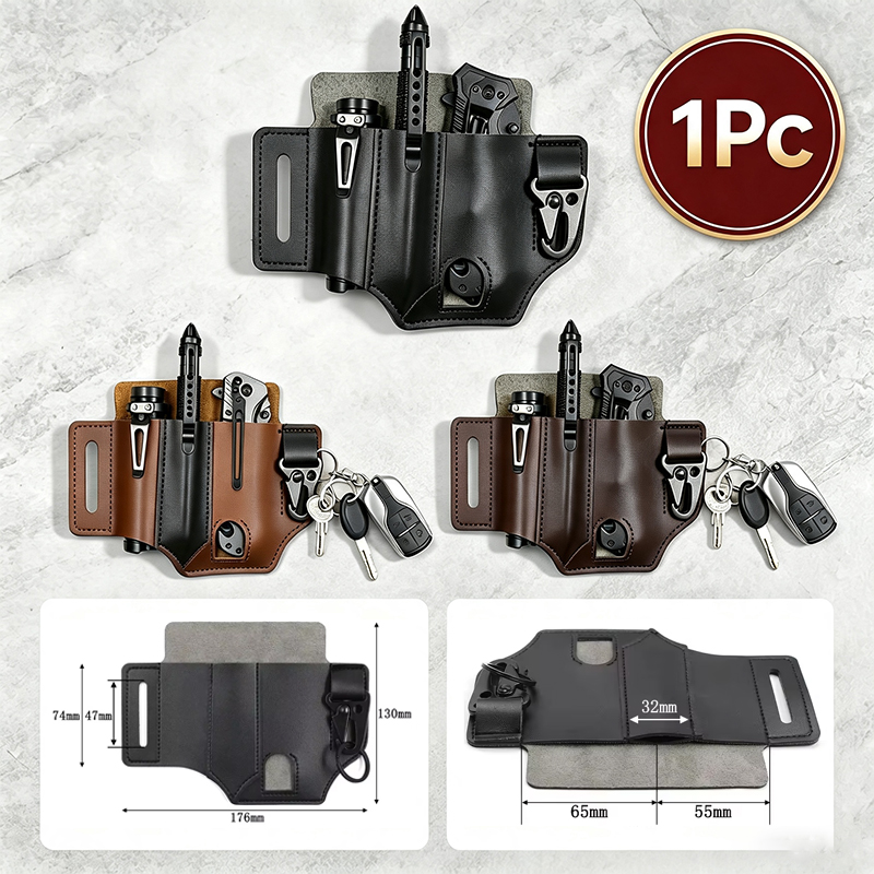 Edc Carry Belt Leather - Rindsleder Taille Aufhänger Tragbare Taktische Edc