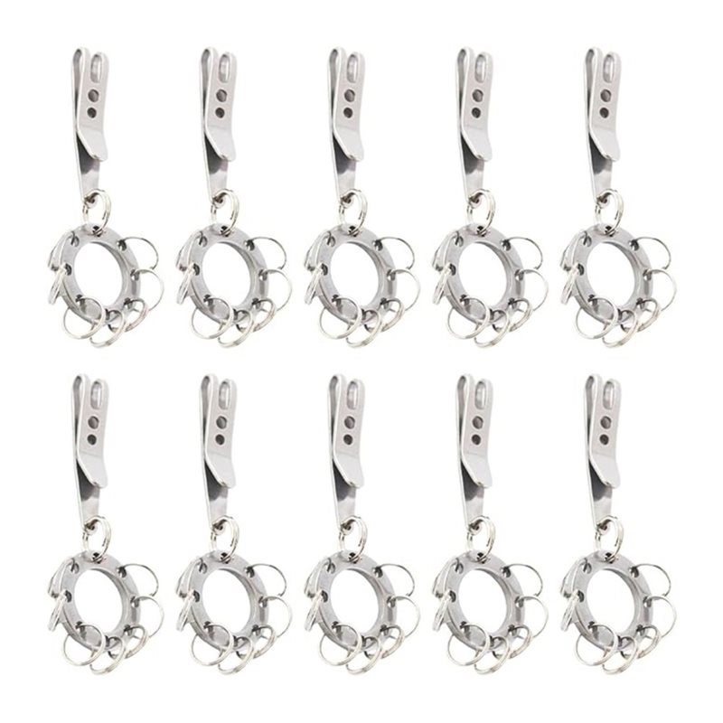 Edc Carry Clip - T22C Mehrzweck-Kreisgürtelclip (10er-Pack) für Schlüssel, Taschenlampen,