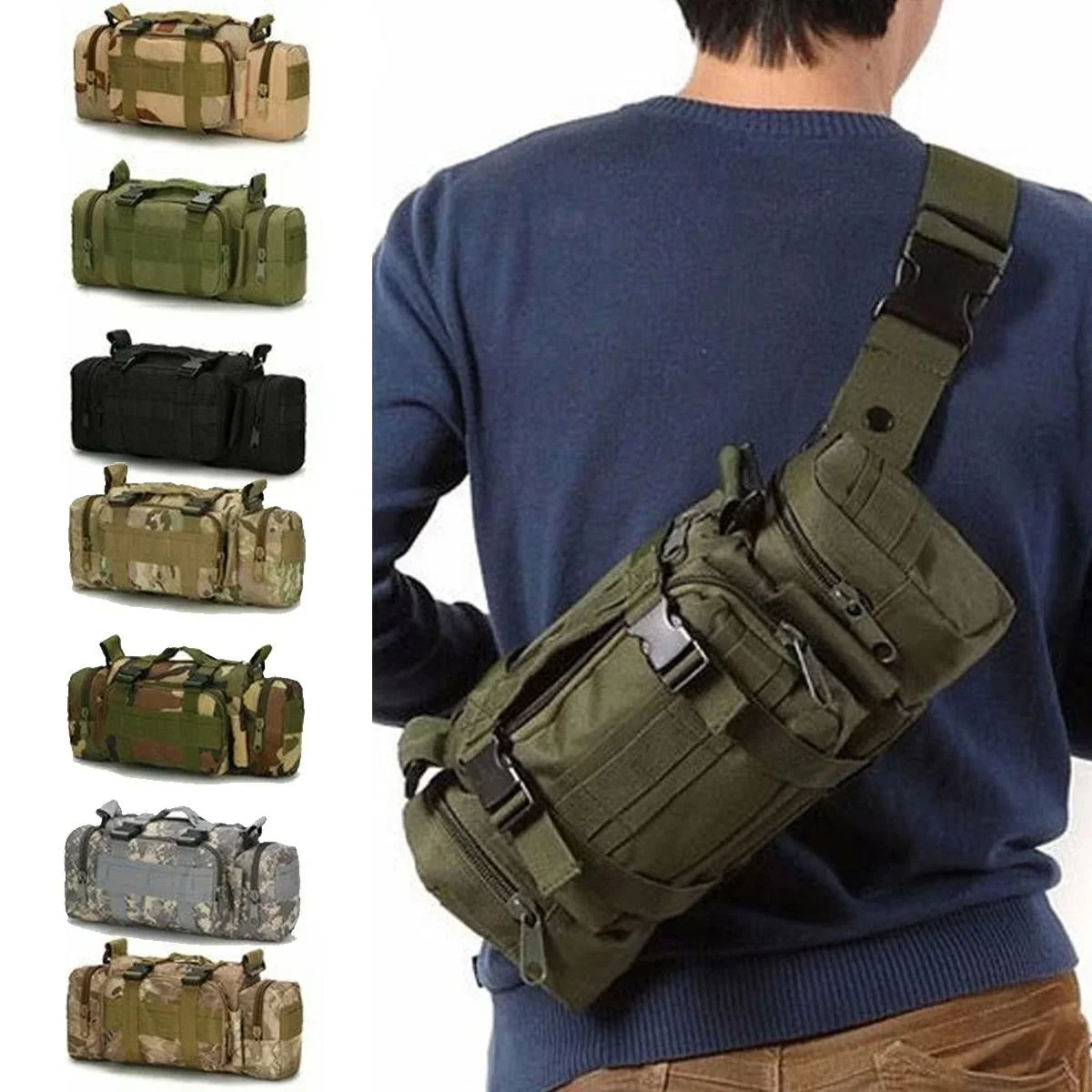 Edc Carry Bag For Men - Duffel Hüfttasche Molle Wasserdichte Gürteltaschen Kameratasche