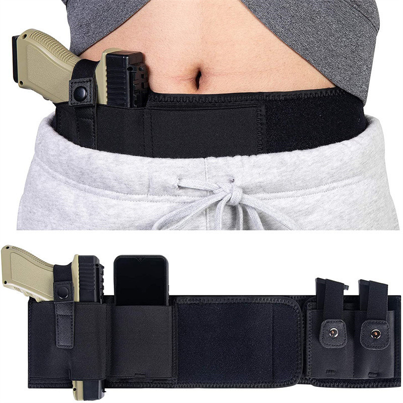 Edc Carry Pistols - Bauchband-Pistolenholster, verdecktes Tragen, Taillenband, Pistolenholster, Tasche,