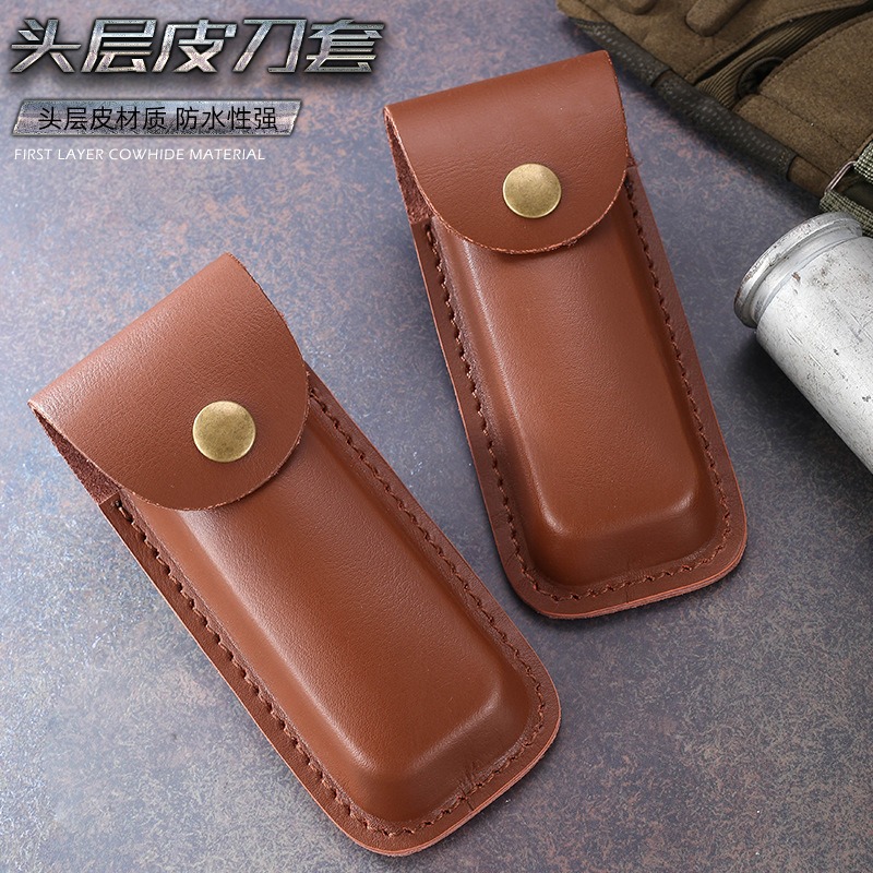 Edc Carry Belt Leather - Messerscheide aus echtem Leder für Klappmesser,