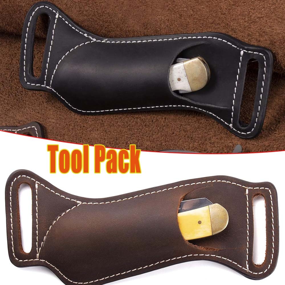 Edc Carry Belt Leather - Taktische EDC-Klappmesserhülle zum Umhängen, 5-Zoll-Messerholster-Tasche für
