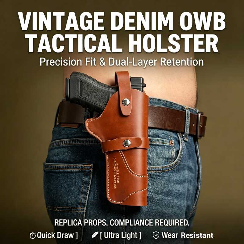 Edc Carry Belt Leather - Vintage Leder-Revolverholster OWB, Gürtelholster für den
