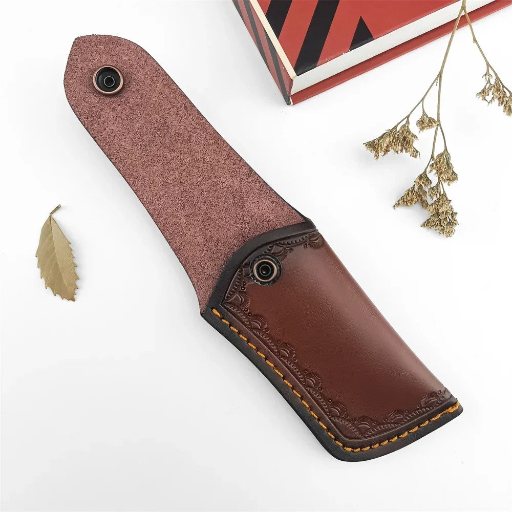 Braune geprägte Leder-Messerhü – Edc Carry Belt Leather Bewertung und Preis